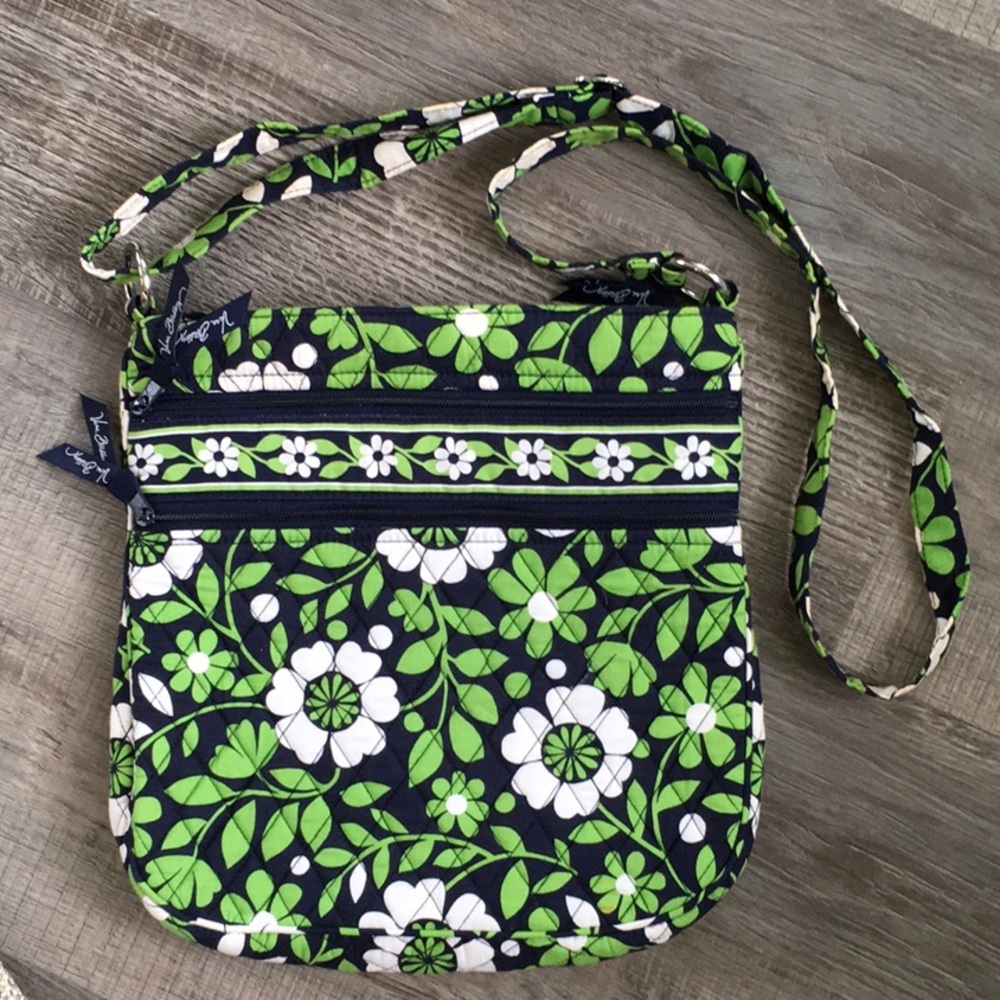Vera Bradley Lucky You Green and White Quilted Crossbody Bag